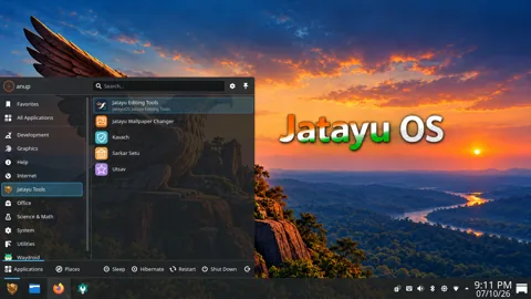Application Menu in JatayuOS 1.0 Udaan