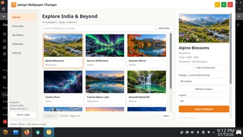 Wallpaper Changer in JatayuOS 1.0 Udaan